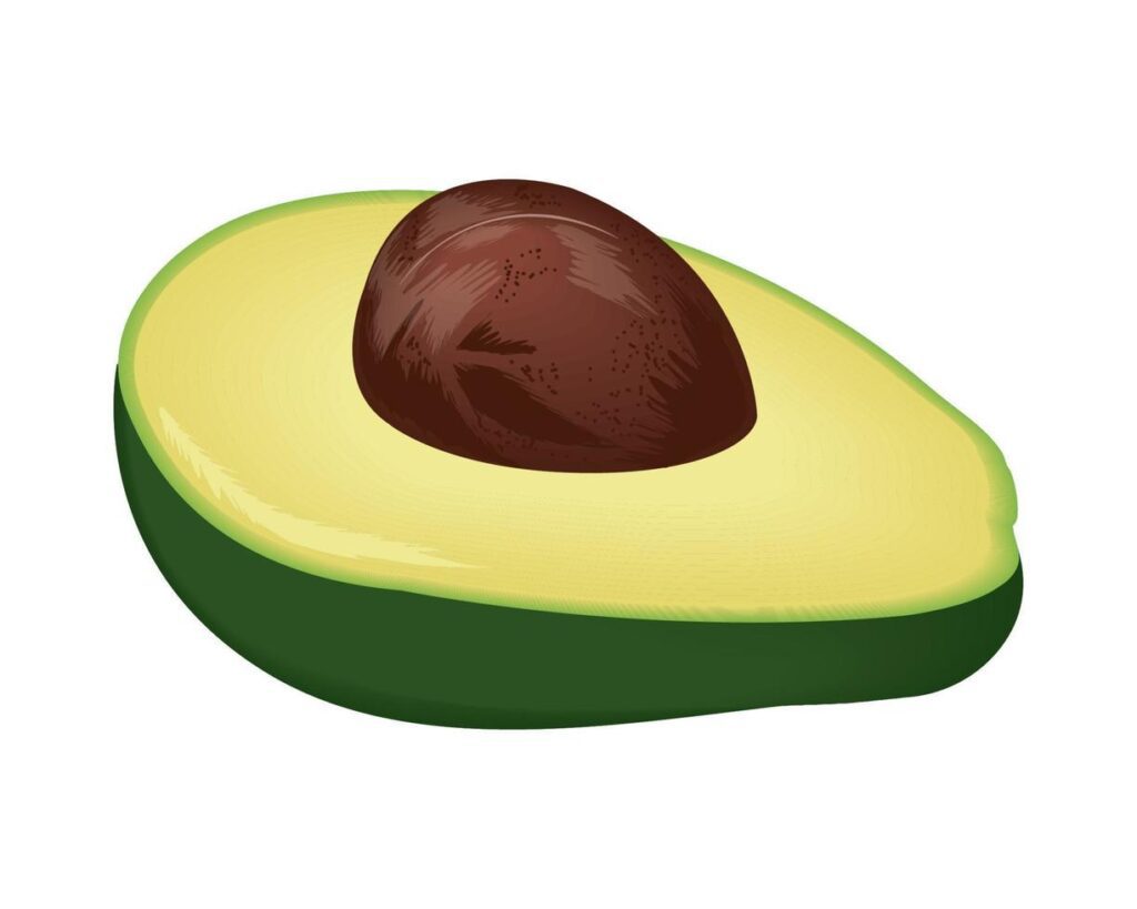 half avocado vegetable icon Stock Free