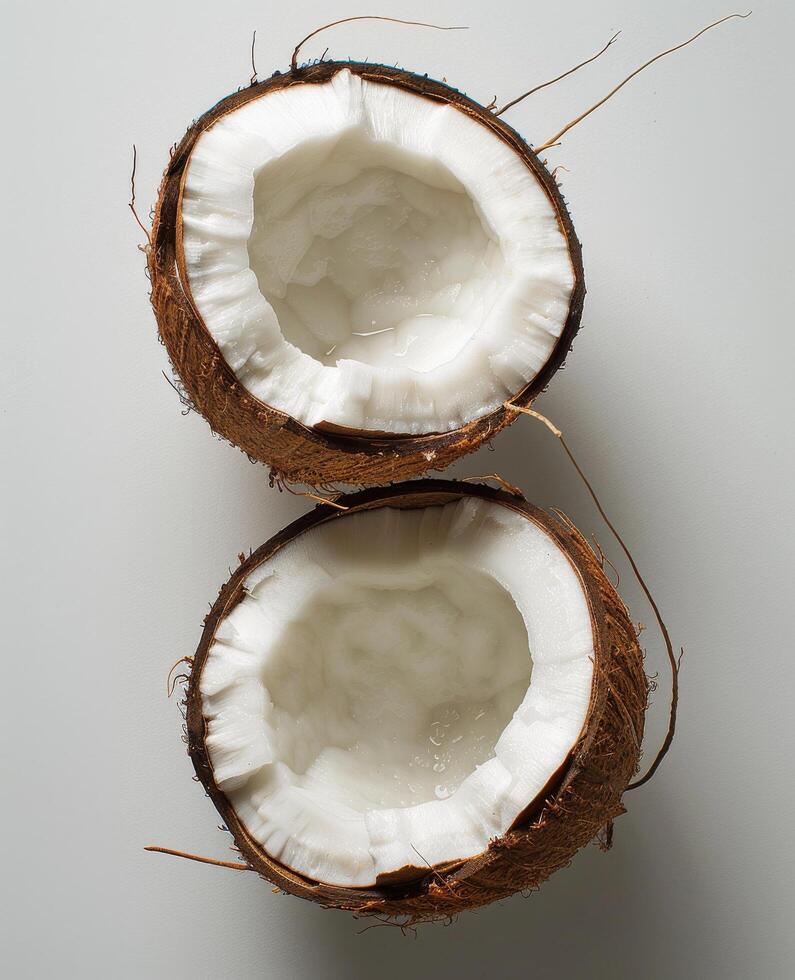 Half Coconut on White Background Stock Free