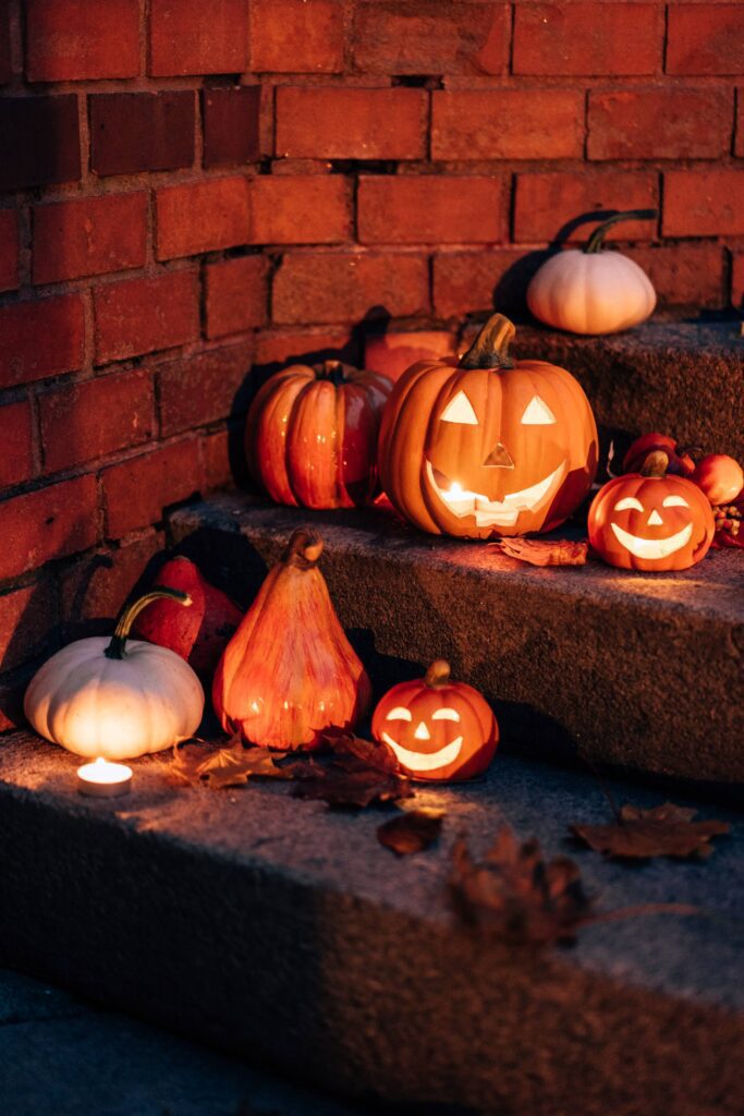 Halloween Decoration on the Stairs Free Photo