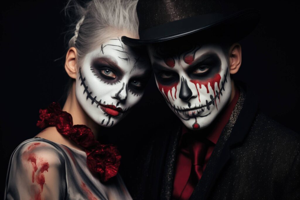 Halloween Makeup for Couples Stock Free