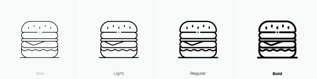 hamburger icon. Thin, Light, Regular And Bold style design isolated on white background Stock Free