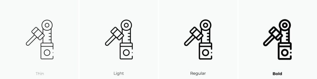 hammer game icon. Thin, Light, Regular And Bold style design isolated on white background Stock Free