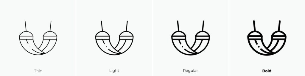 hammock icon. Thin, Light, Regular And Bold style design isolated on white background Stock Free