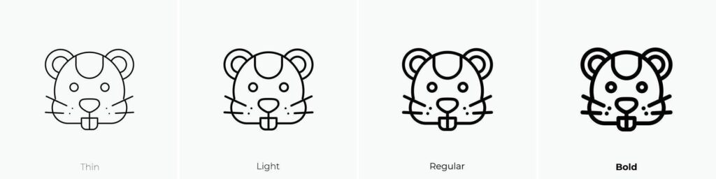 hamster icon. Thin, Light, Regular And Bold style design isolated on white background Stock Free