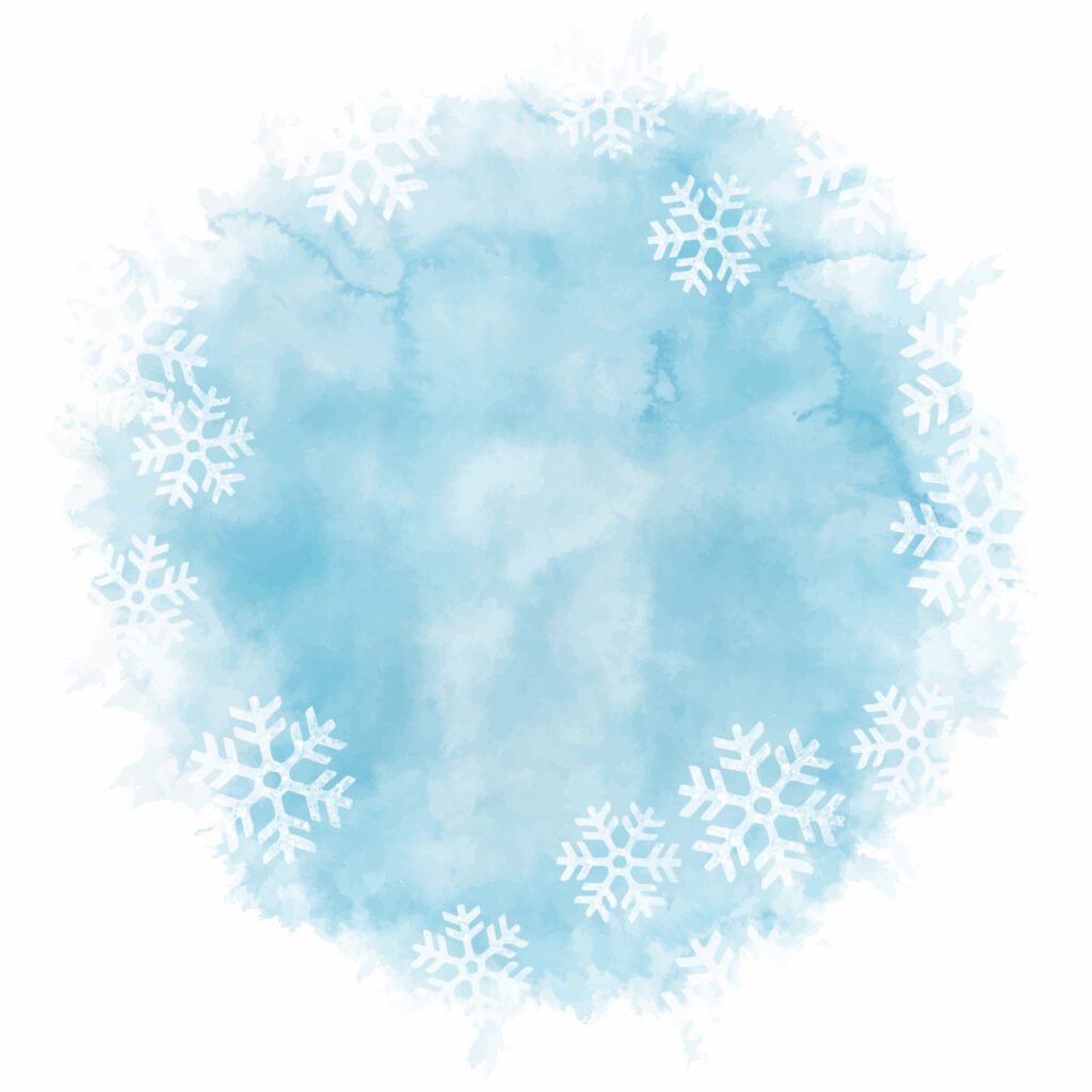 Hand painted Christmas watercolour background with snowflakes Free Vector