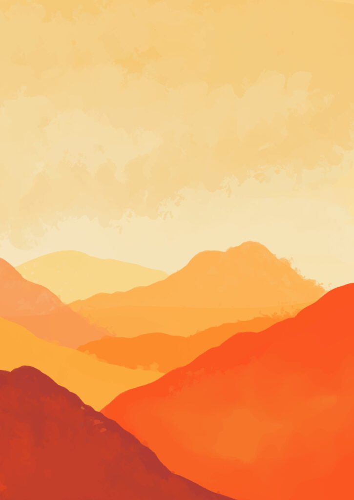 Hand painted mountain landscape background Free Vector