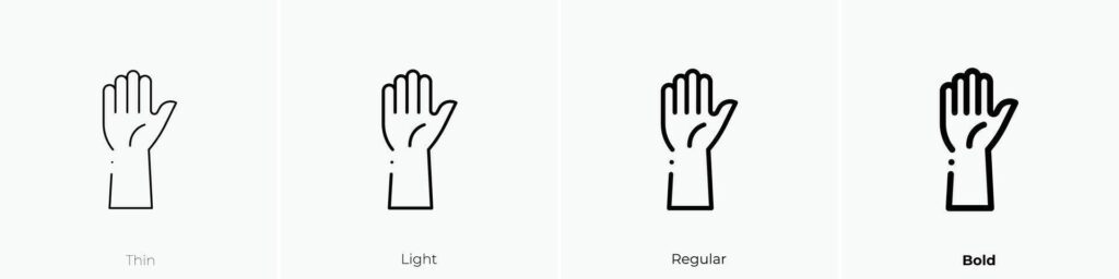 hand up icon. Thin, Light, Regular And Bold style design isolated on white background Stock Free