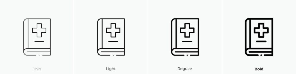 handbook icon. Thin, Light, Regular And Bold style design isolated on white background Stock Free