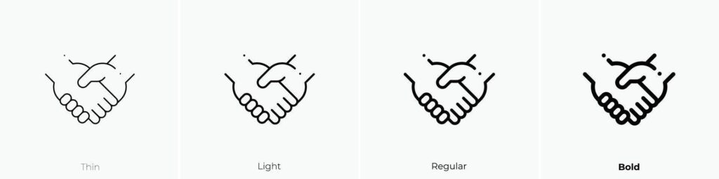 hands icon. Thin, Light, Regular And Bold style design isolated on white background Stock Free