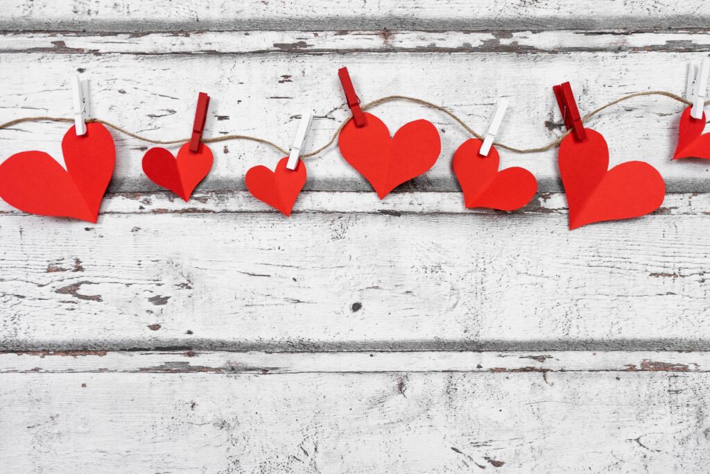 Hanging Valentine Hearts Free Photo