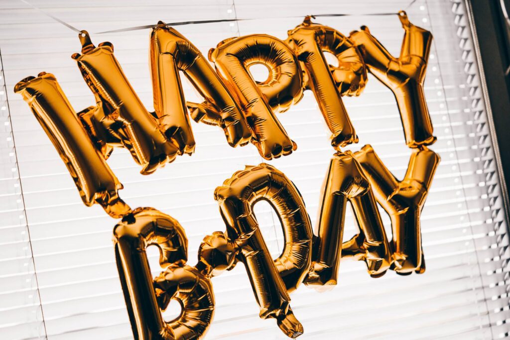 Happy Birthday Gold Balloon Banner Free Photo