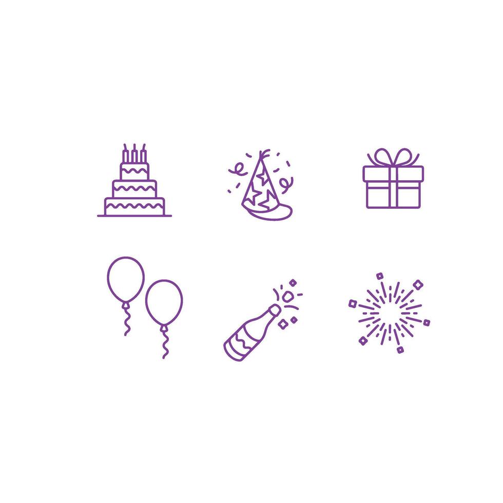 happy birthday icon set , birthday icon Stock Free