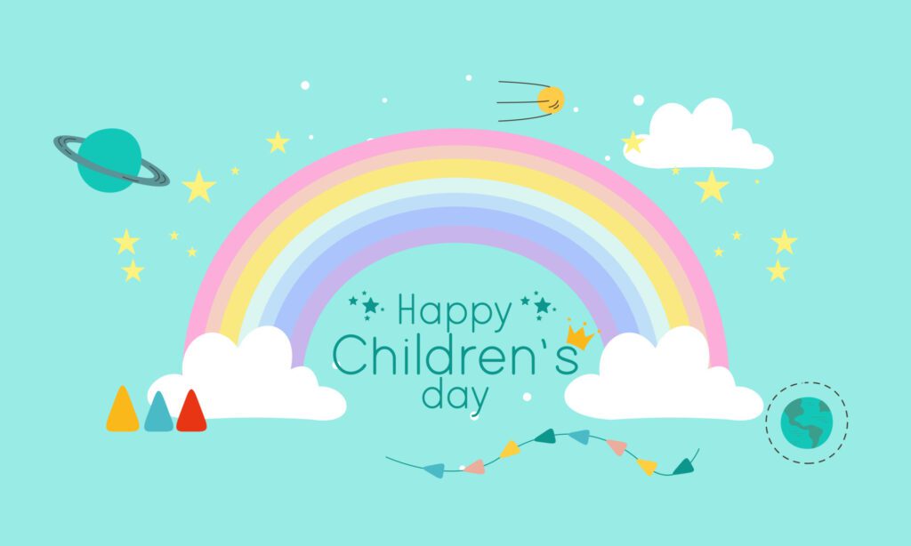 Happy children’s day background vector Free Vector