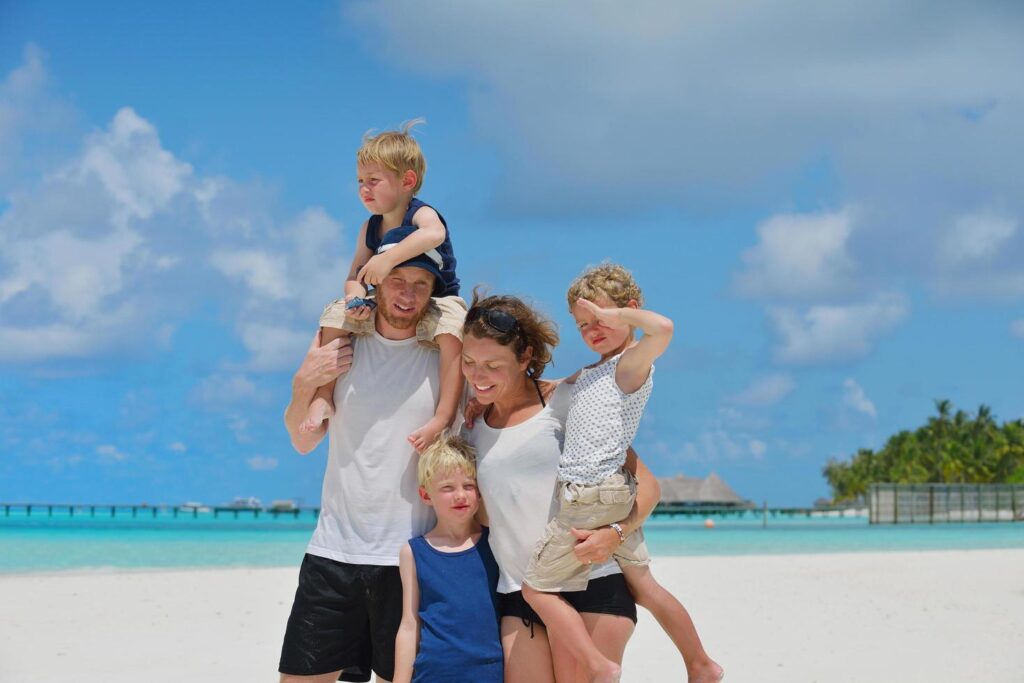 happy family on vacation Stock Free