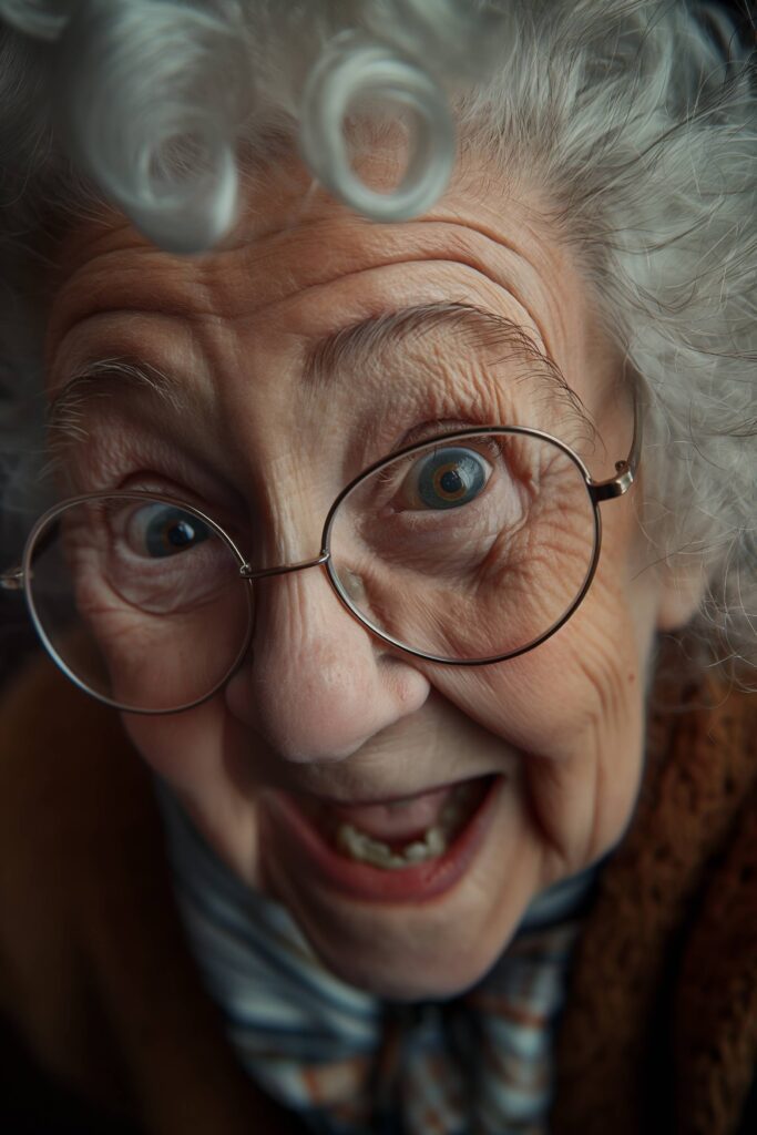 Happy Funny Grandma Full of Life Energy Stock Free