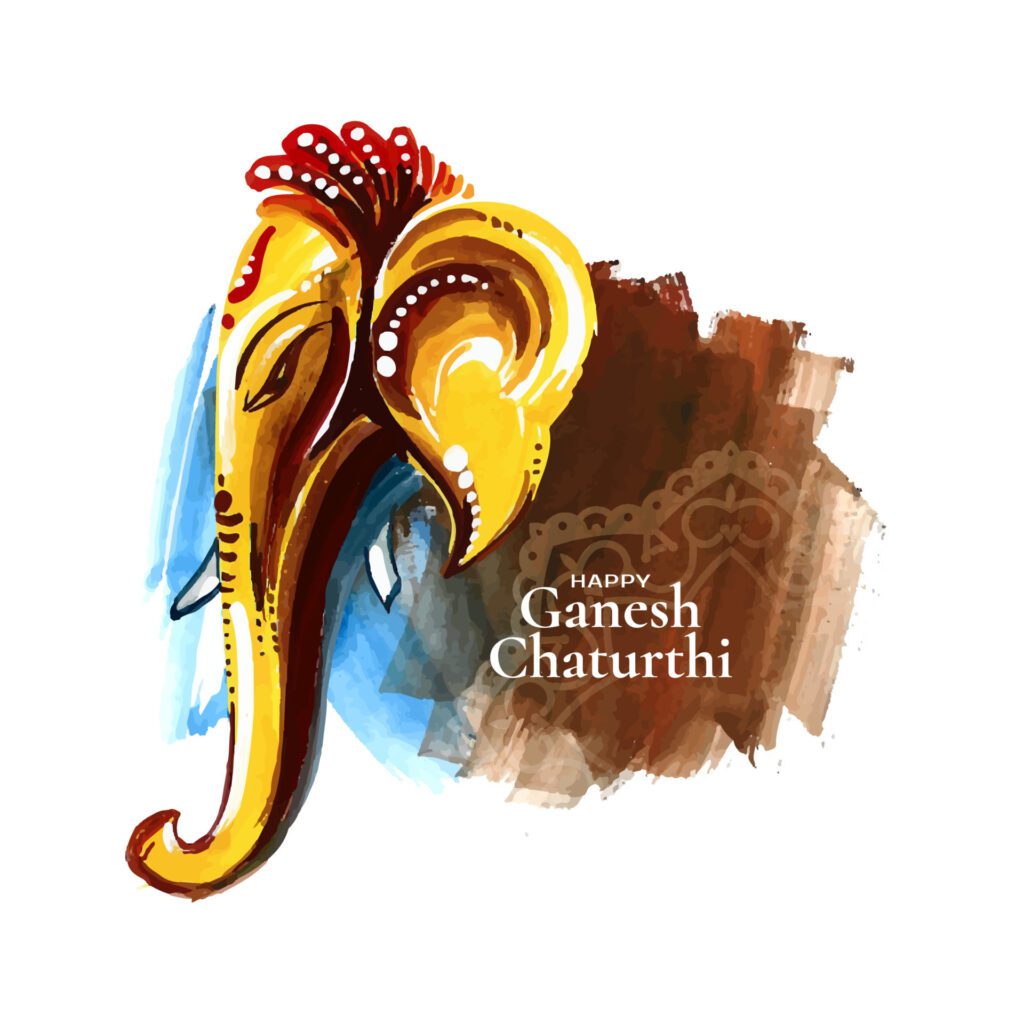 Happy Ganesh Chaturthi religious festival background design Free Vector and Free SVG