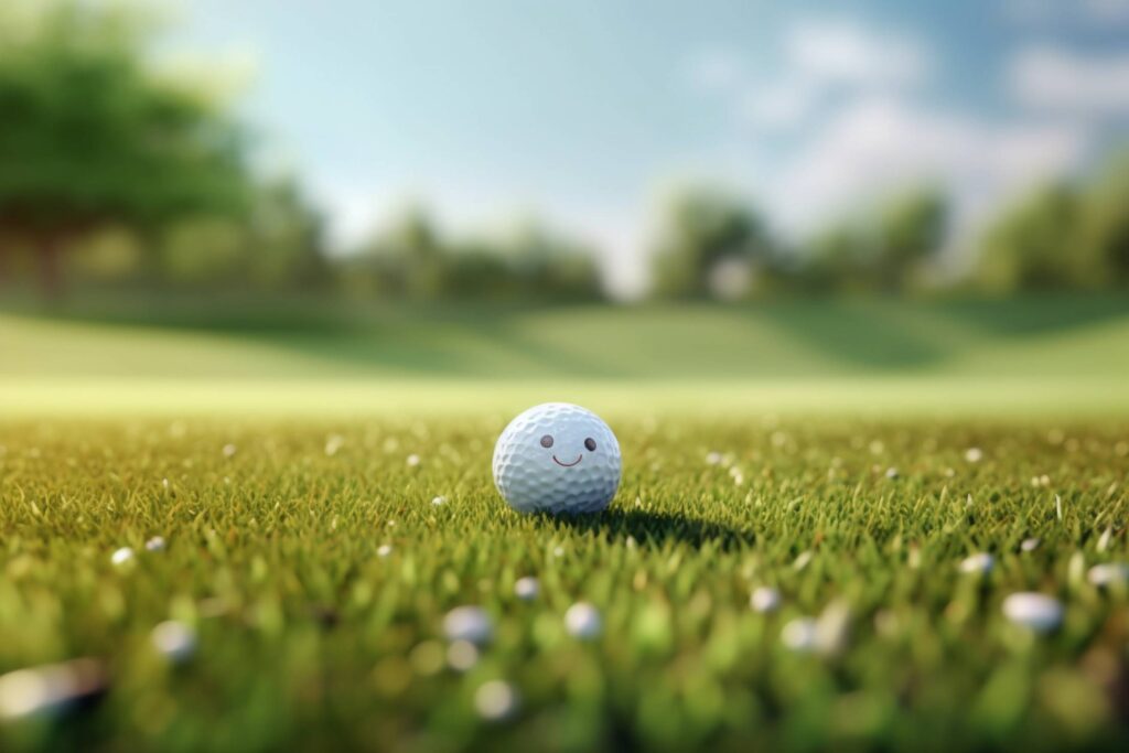 Happy Golf Ball Golf Course Stock Free