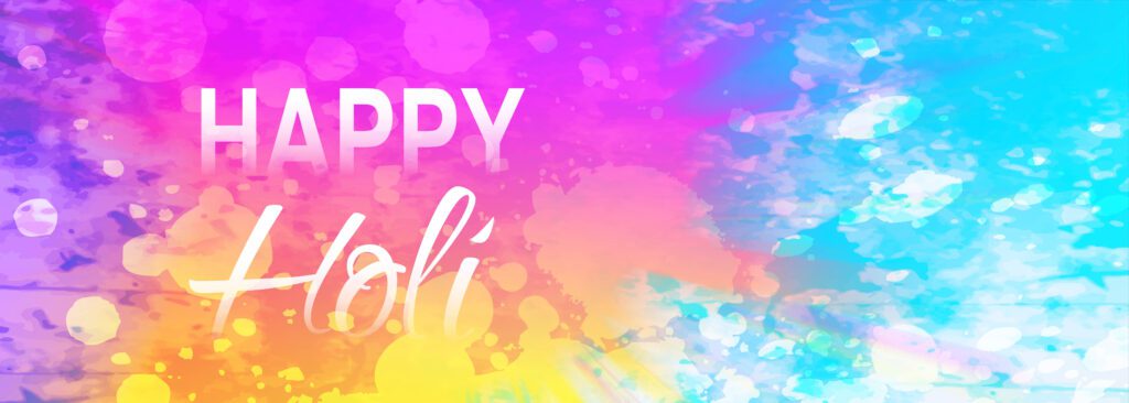 Happy holi festival colorful banner background Free Vector