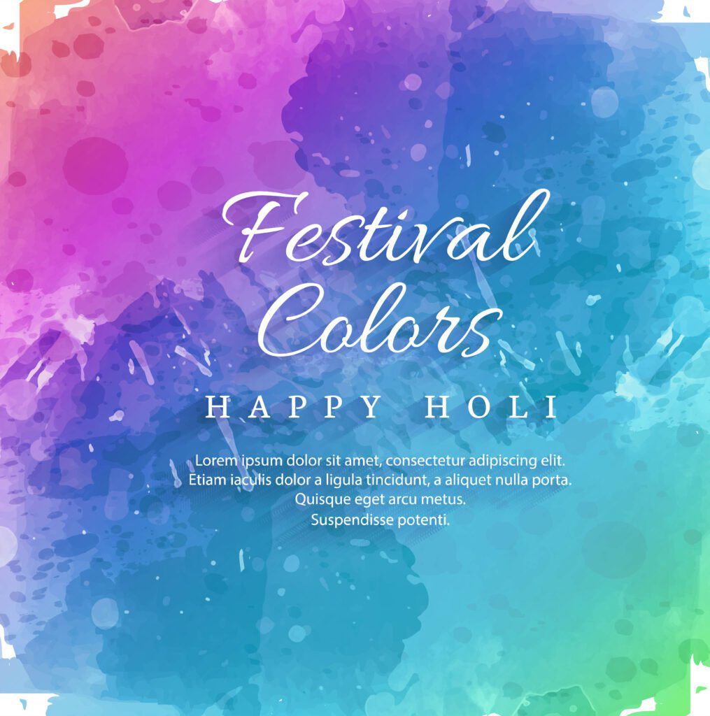 Happy Holi Indian spring festival of colors background Free Vector