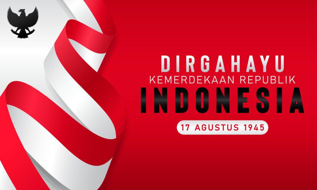 Happy Indonesian Independence Day. Dirgahayu Republik Indonesia, meaning long live Indonesia. Indonesian Independence Day background August 17th. Vector illustration Free Vector