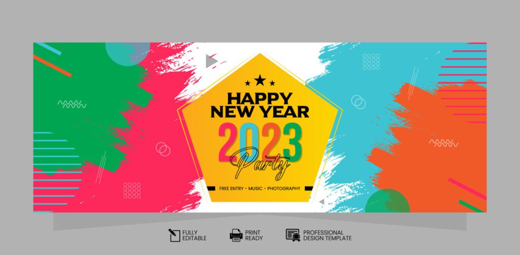 Happy New Year 2023 Background Design Template Free Vector and Free SVG