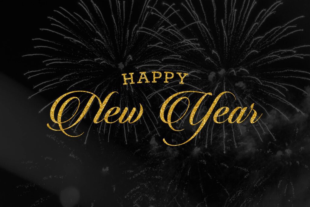 Happy New Year Golden Lettering Free Photo