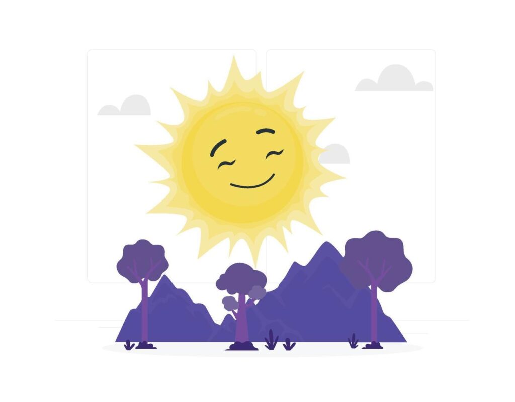 Happy smile sun icon vector illustration Stock Free