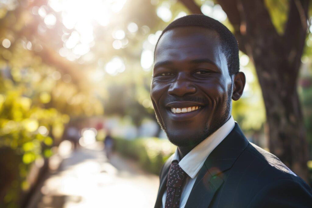 Happy Smiling African American University Student Stock Free