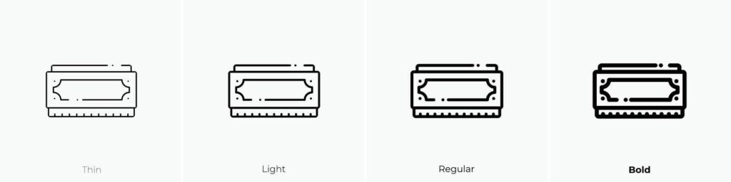 harmonica icon. Thin, Light, Regular And Bold style design isolated on white background Stock Free