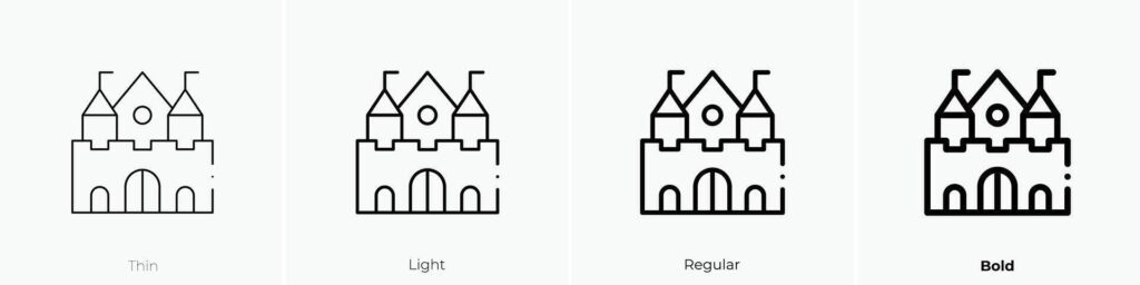 haunted house icon. Thin, Light, Regular And Bold style design isolated on white background Stock Free