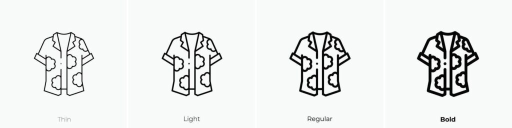 hawaiian shirt icon. Thin, Light, Regular And Bold style design isolated on white background Stock Free