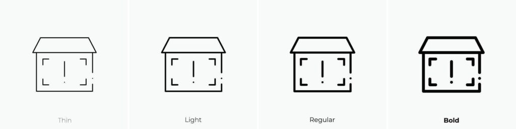 hazard icon. Thin, Light, Regular And Bold style design isolated on white background Stock Free