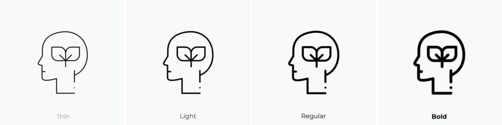 head icon. Thin, Light, Regular And Bold style design isolated on white background Stock Free