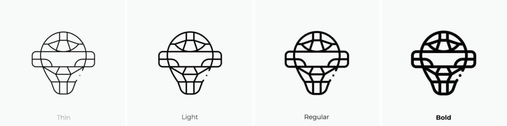 head protector icon. Thin, Light, Regular And Bold style design isolated on white background Stock Free