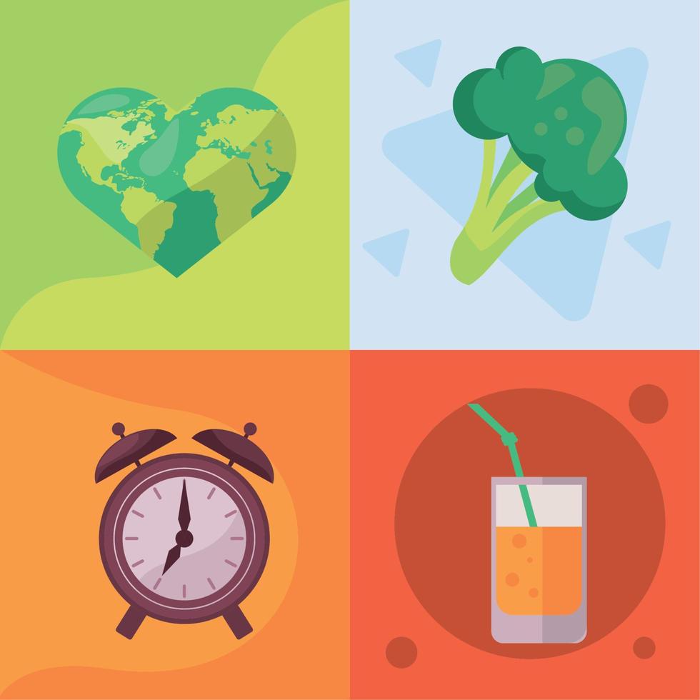 health day four icons Stock Free