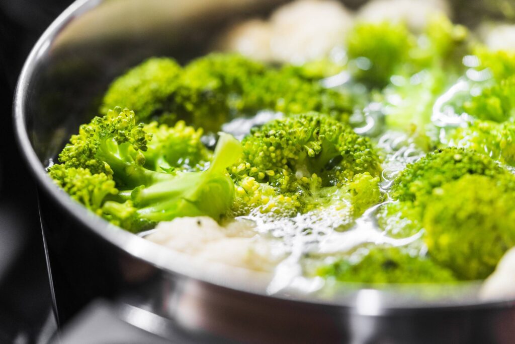 Healthy Dinner: Cooking Broccoli Close Up Free Photo