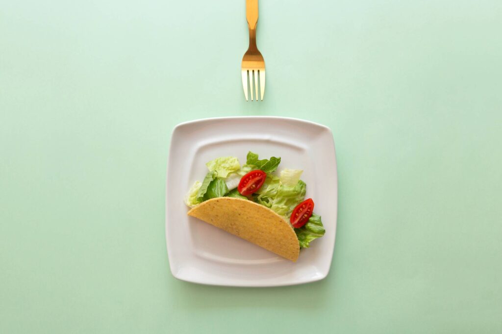 Healthy Taco with Fork Free Photo