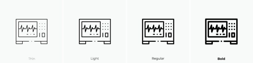 heart beat icon. Thin, Light, Regular And Bold style design isolated on white background Stock Free