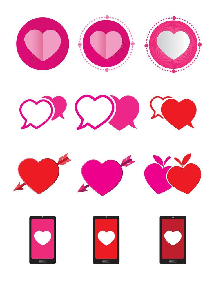 heart icons set Stock Free