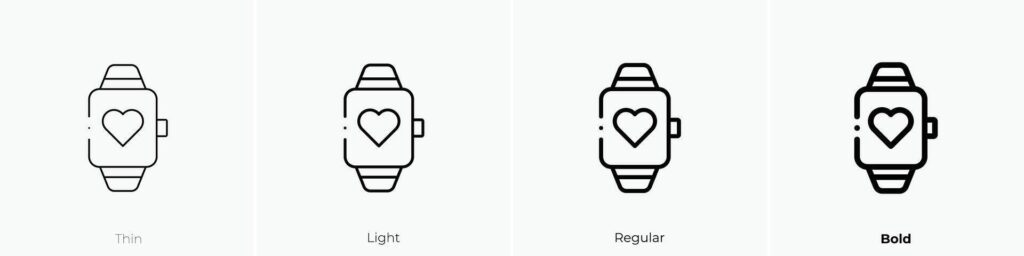 heart rate icon. Thin, Light, Regular And Bold style design isolated on white background Stock Free