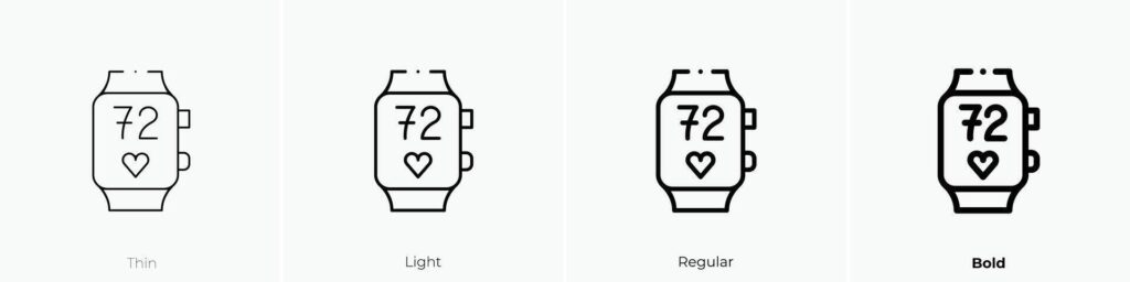 heart rate monitor icon. Thin, Light, Regular And Bold style design isolated on white background Stock Free