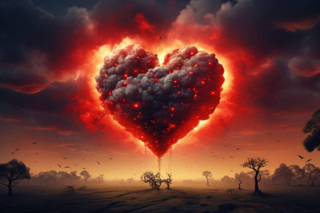 Heart-shaped Explosion of Love Stock Free