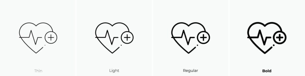 heartbeat icon. Thin, Light, Regular And Bold style design isolated on white background Stock Free