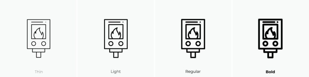 heater icon. Thin, Light, Regular And Bold style design isolated on white background Stock Free