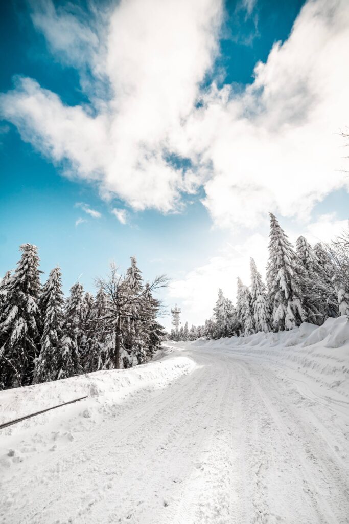 Heavy Snowy Road Free Photo