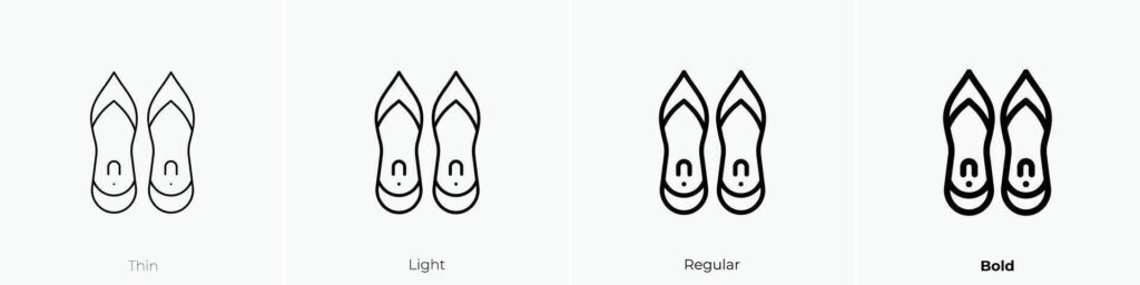 heels icon. Thin, Light, Regular And Bold style design isolated on white background Stock Free