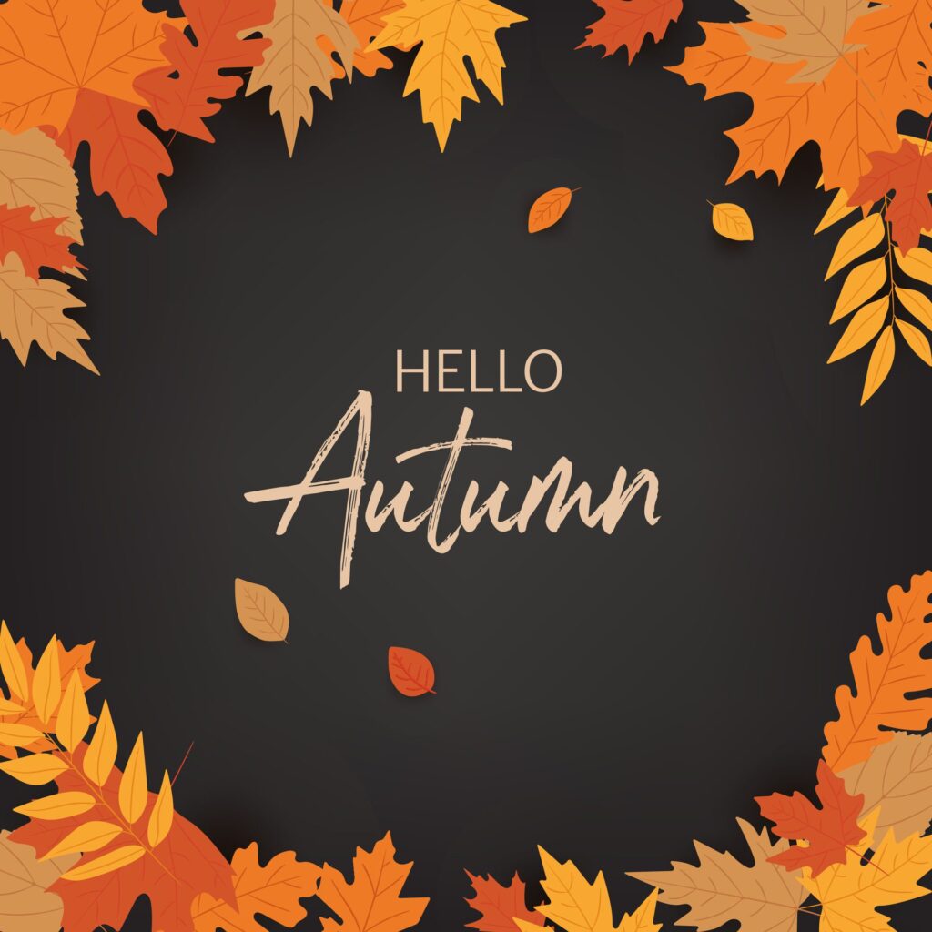 Hello autumn design with nature inspired vector illustration. Featuring vibrant foliage of oak, maple, it’s perfect for creating posters, banners, and cards for the fall season. Not . Free Vector