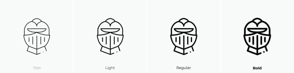 helmet icon. Thin, Light, Regular And Bold style design isolated on white background Stock Free