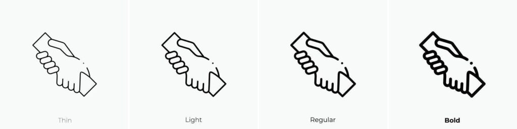 helping hand icon. Thin, Light, Regular And Bold style design isolated on white background Stock Free