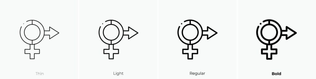 heterosexual icon. Thin, Light, Regular And Bold style design isolated on white background Stock Free